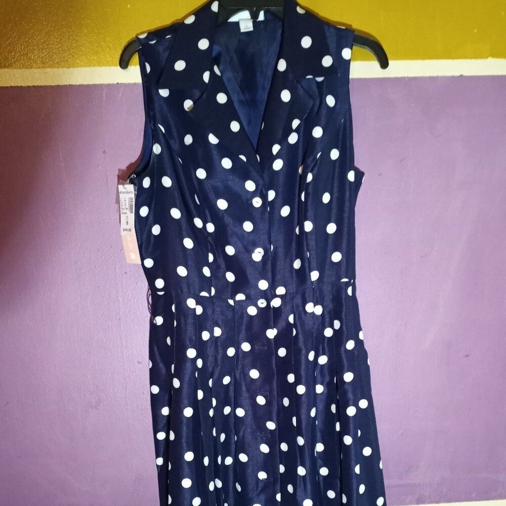 Dress Barn dress black/white polka dot NWT
